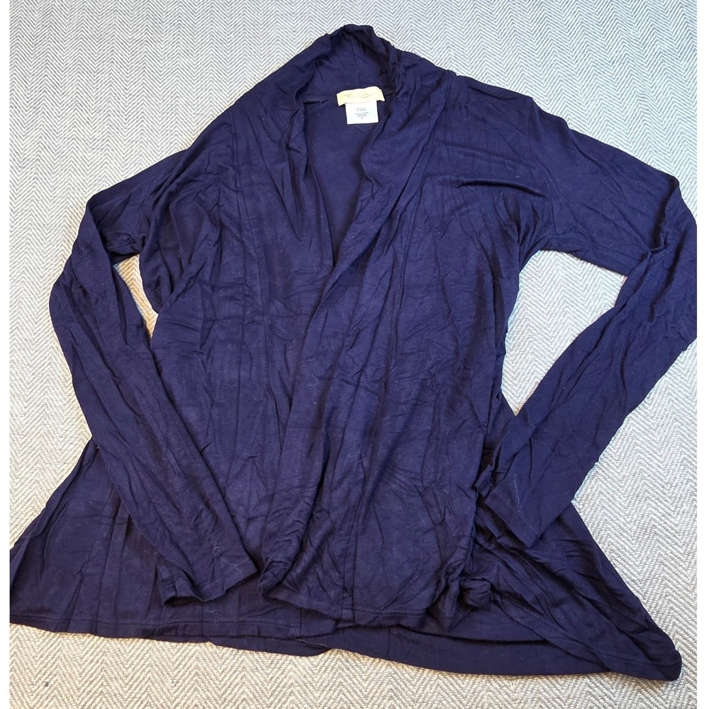 Front of Closet Navy Blue Open Front Shawl Cardigan 1125T Small Womens